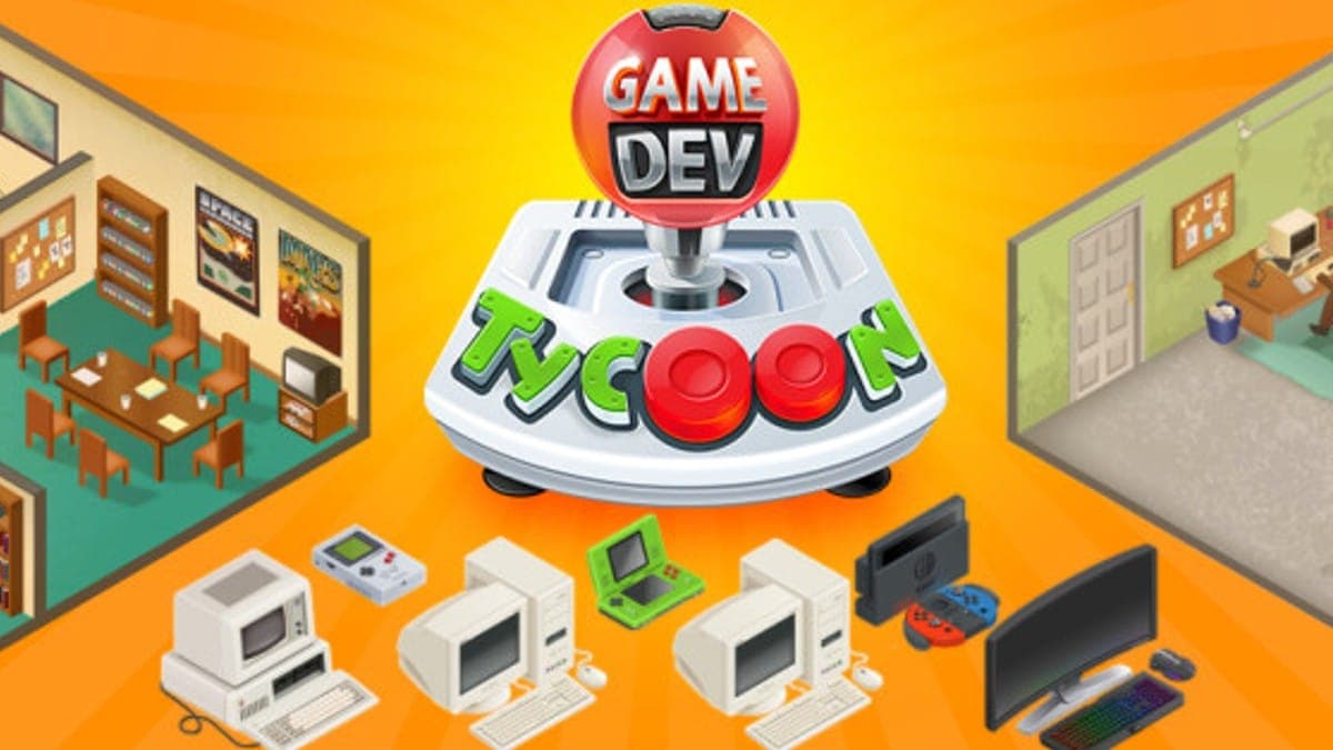 Computers and Rooms in Game Dev Tycoon key art.