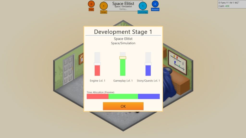 Tech Design ration during game-development in Game Dev Tycoon