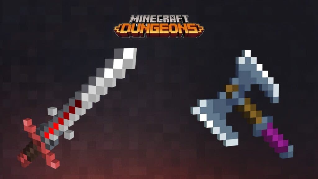 Heartsealer and Cursed Axe in Minecraft Dungeons