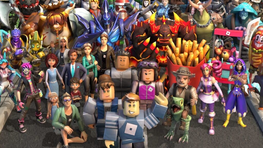 Roblox art work featuring many characters