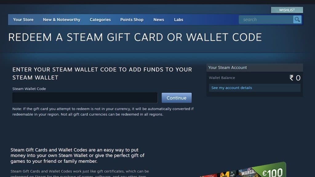 Official Steam website for code redemption