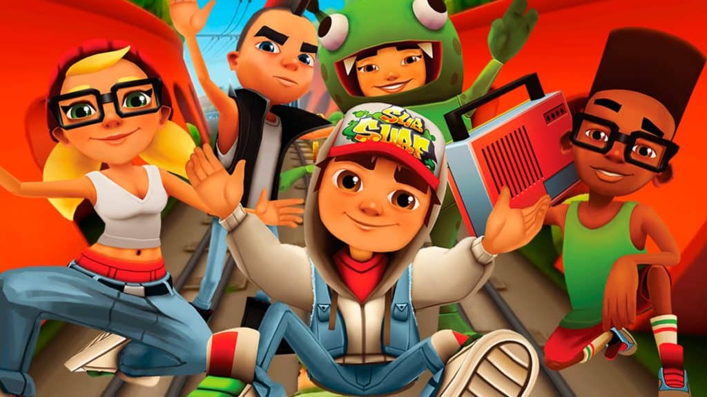 Subway Surfers characters posing for a picture