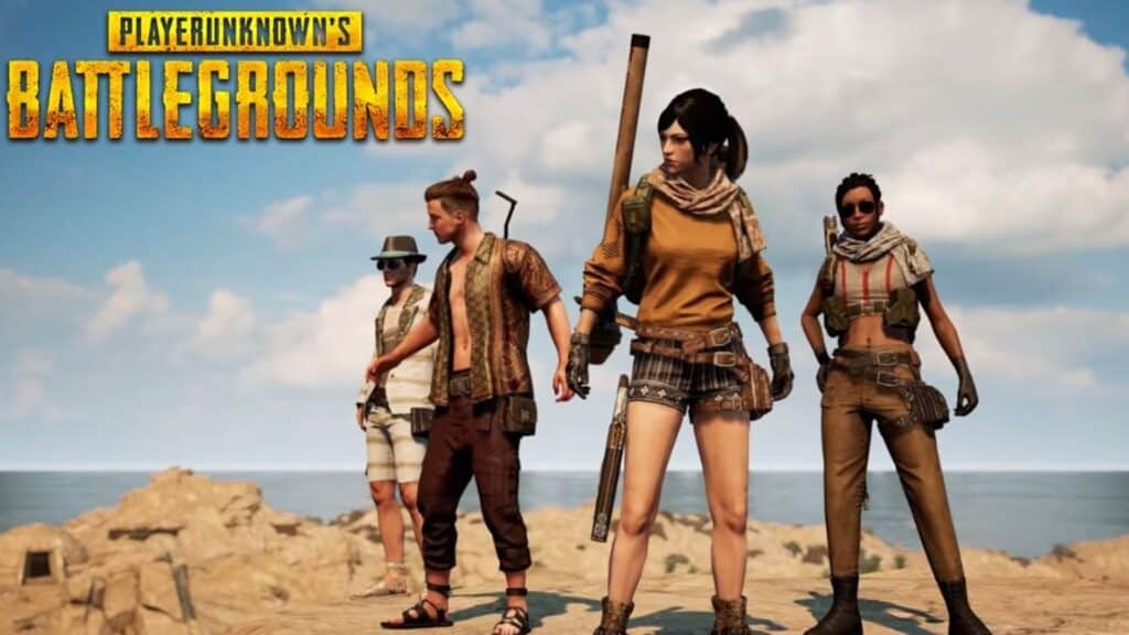 PUBG characters posing with guns