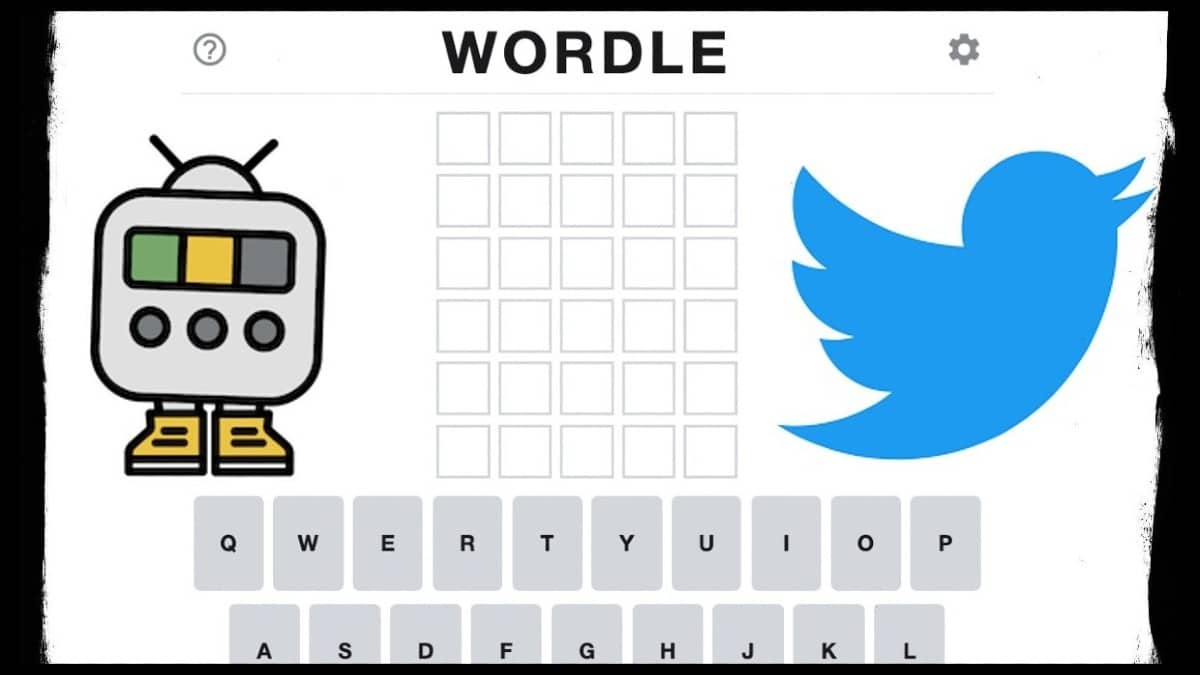 Wordle bot and Twitter logo