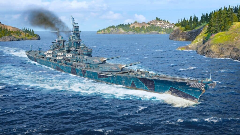 A warship in World of Warships