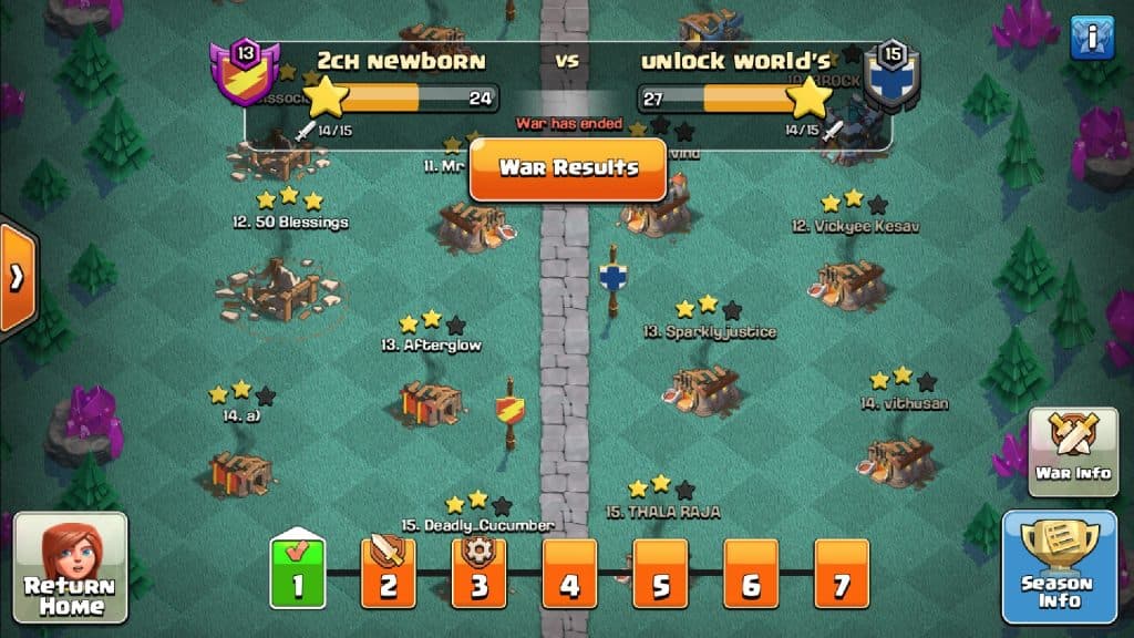 A Clan War League in Clash of Clans.