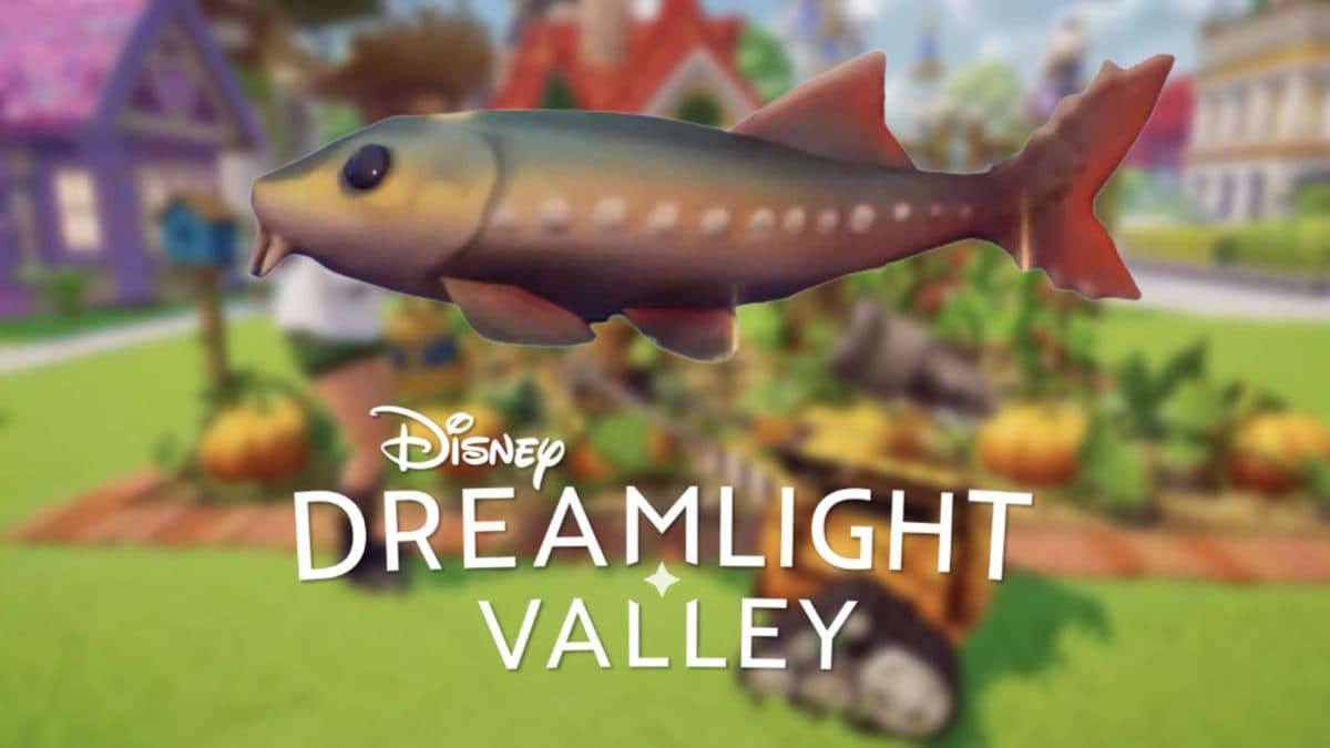 white sturgeon fish in disney dreamlight valley