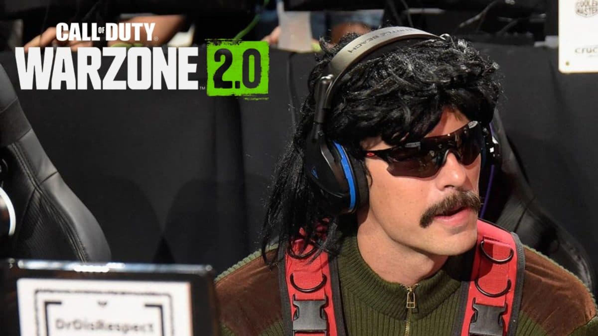 dr disrespect with warzone 2 logo