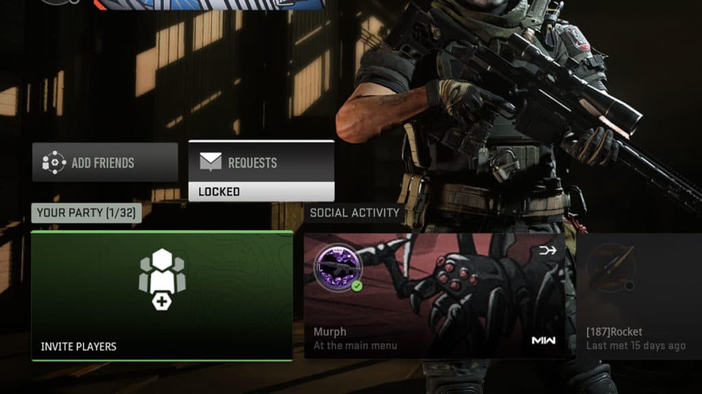 Friend requests locked in warzone 2
