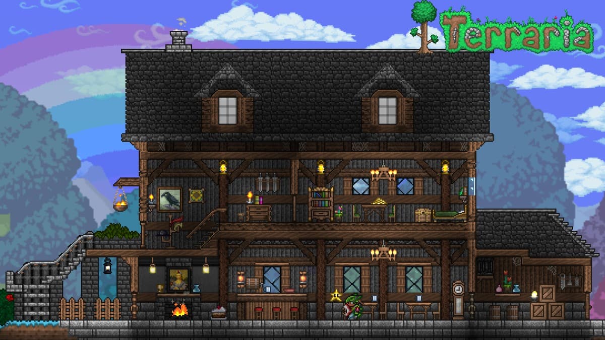 A house with stairs in Terraria