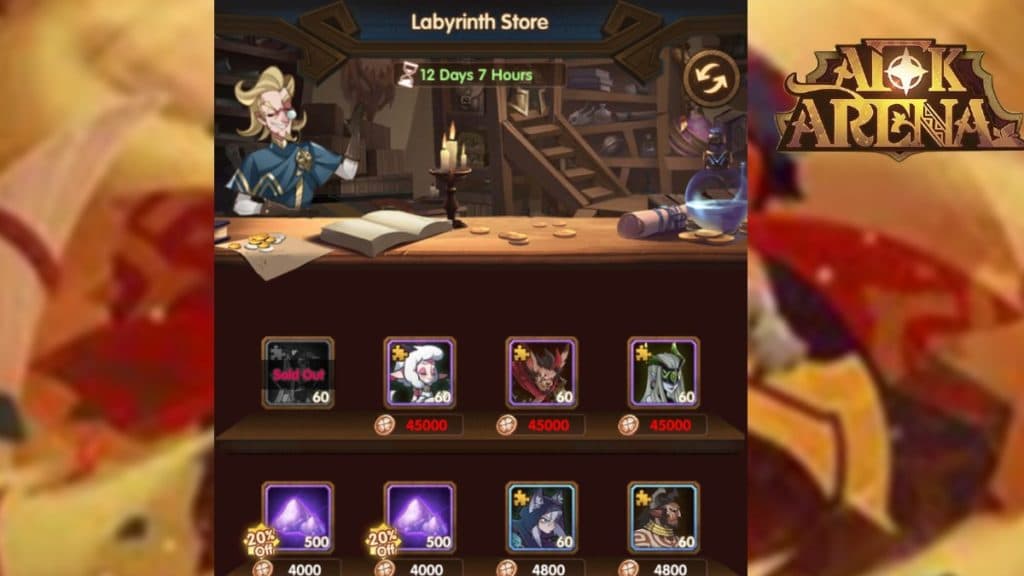 Labyrinth Store in AFK Arena
