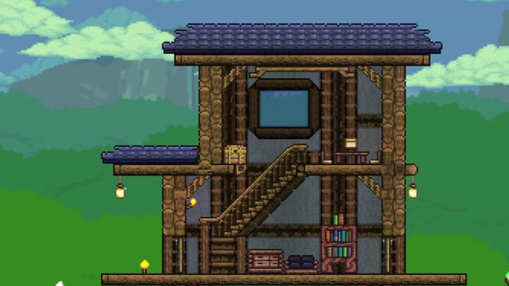 A house with stairs in Terraria