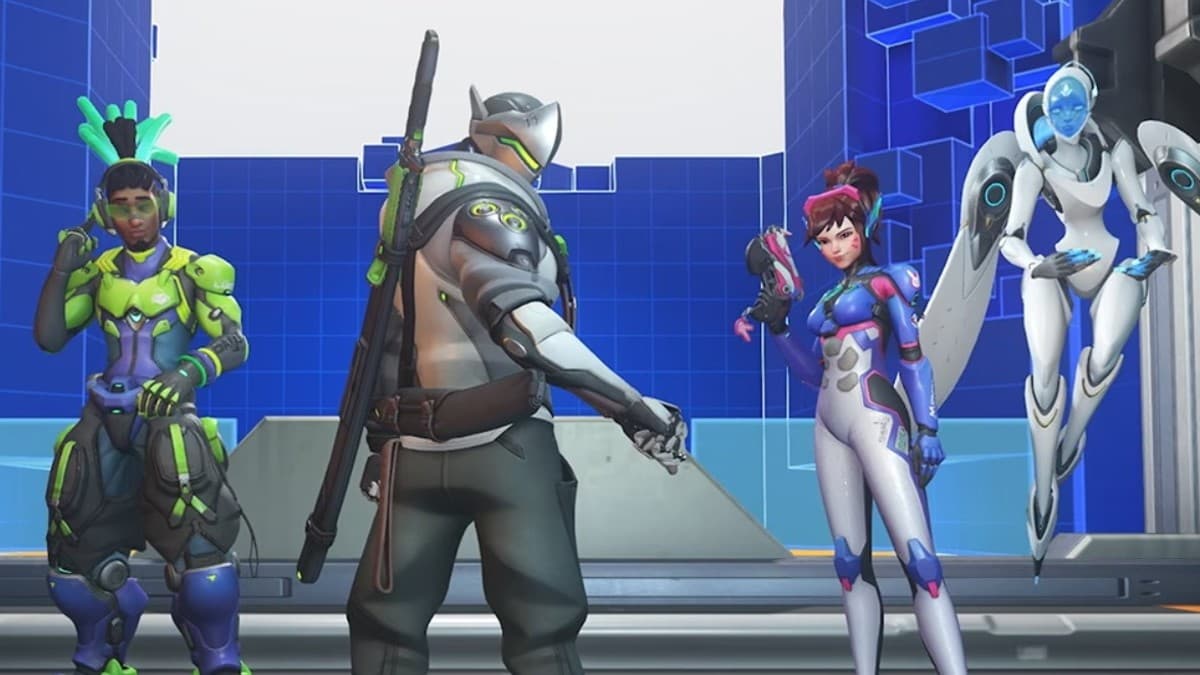 Overwatch 2 four heroes including Genji in front of them all