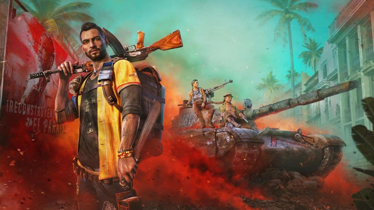 Far Cry 6 character with tank