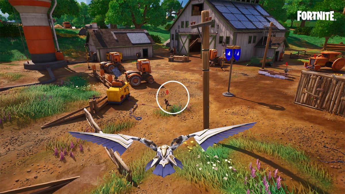 Fortnite player using falcon scout item