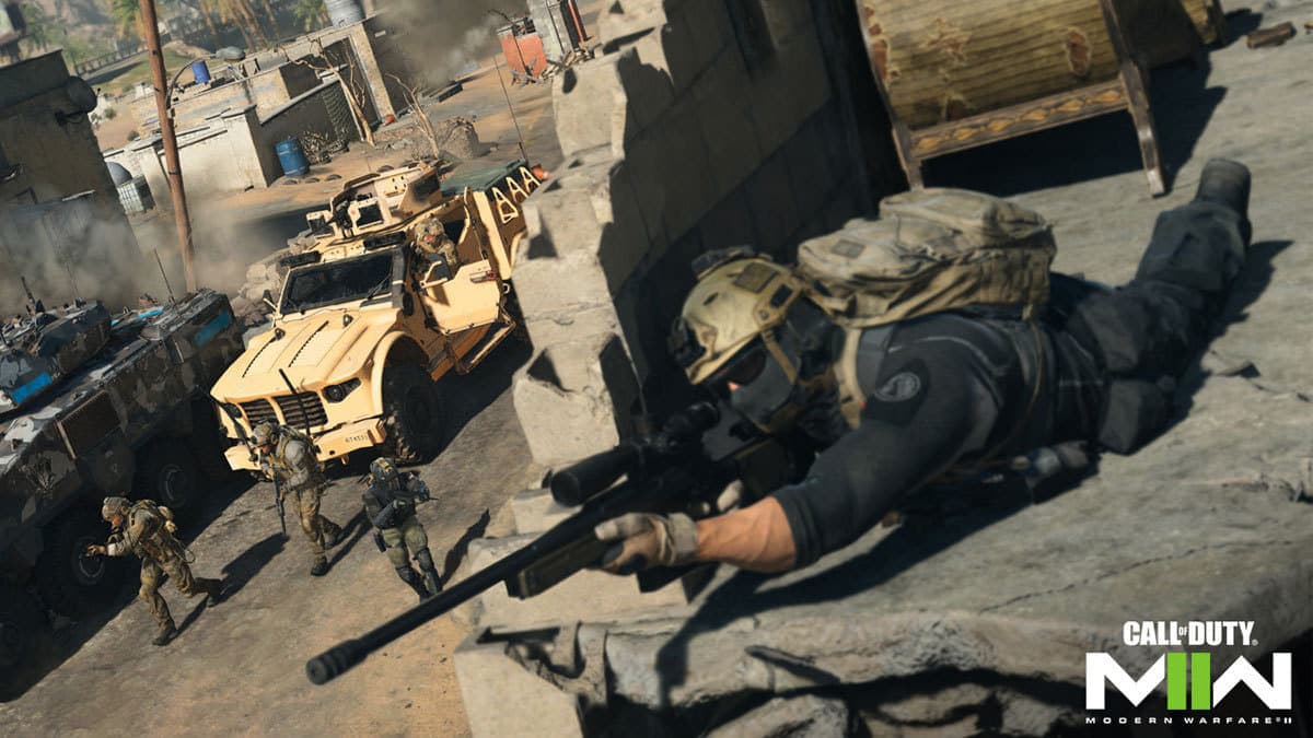 Modern Warfare 2 Operator aiming Sniper Rifle
