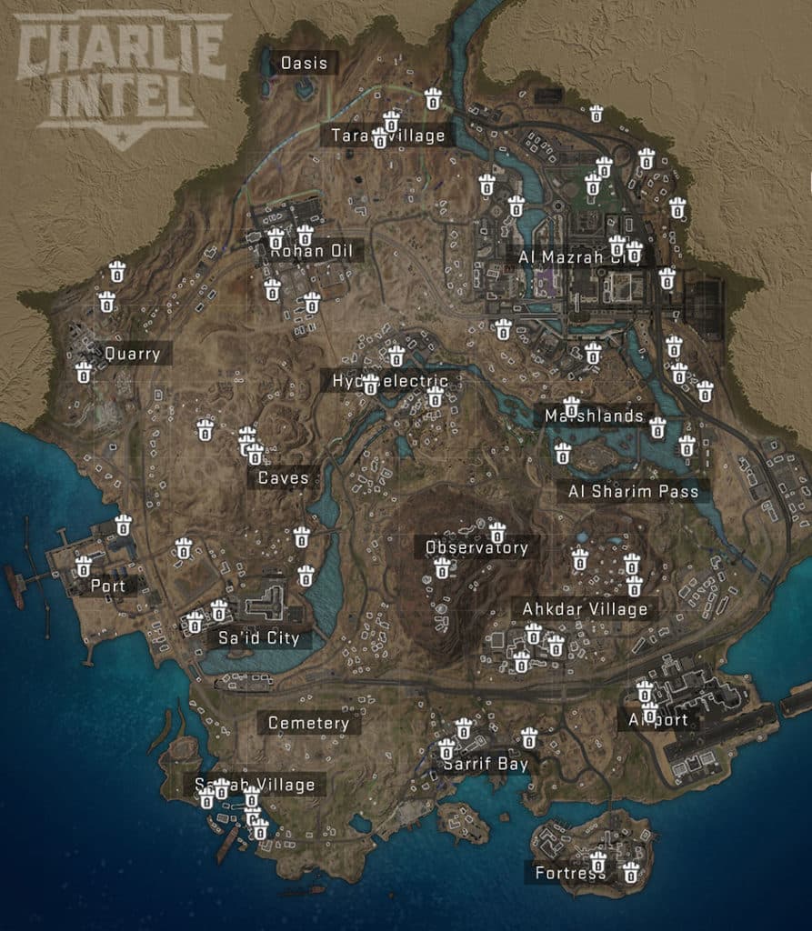 Stronghold locations on Warzone 2 map