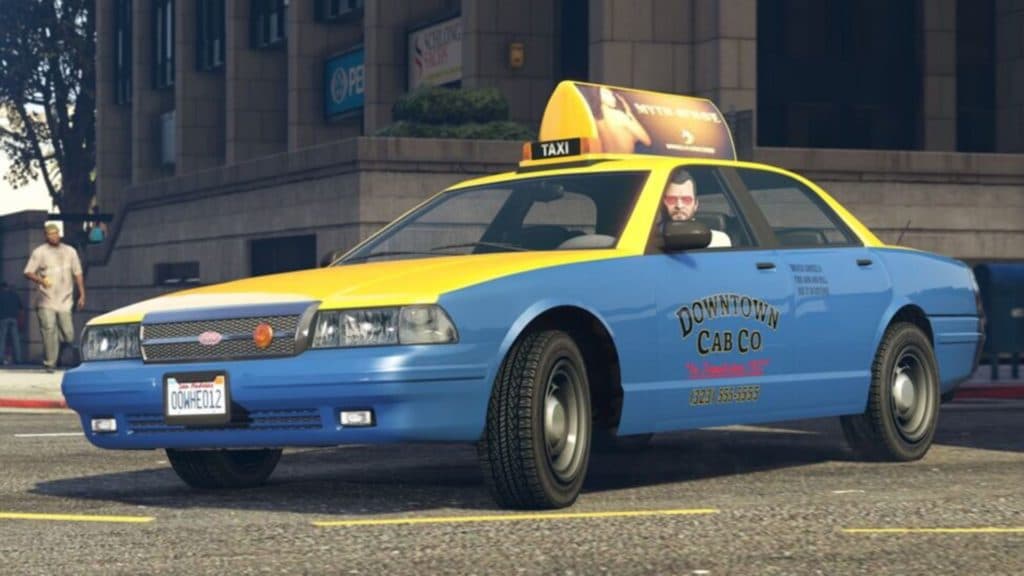 stationary taxi cab in gta online