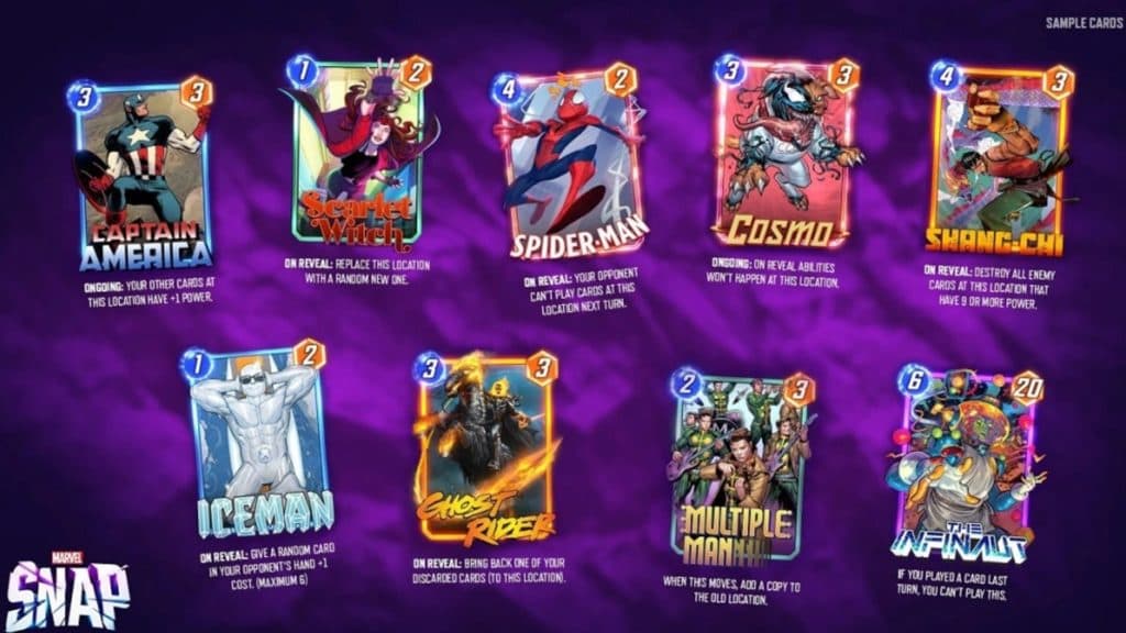 Cards in Marvel Snap