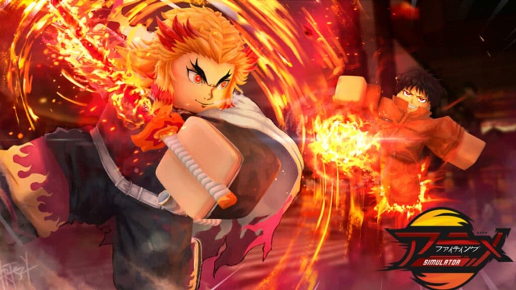 Anime Fighting Simulator character performing a Pyro attack