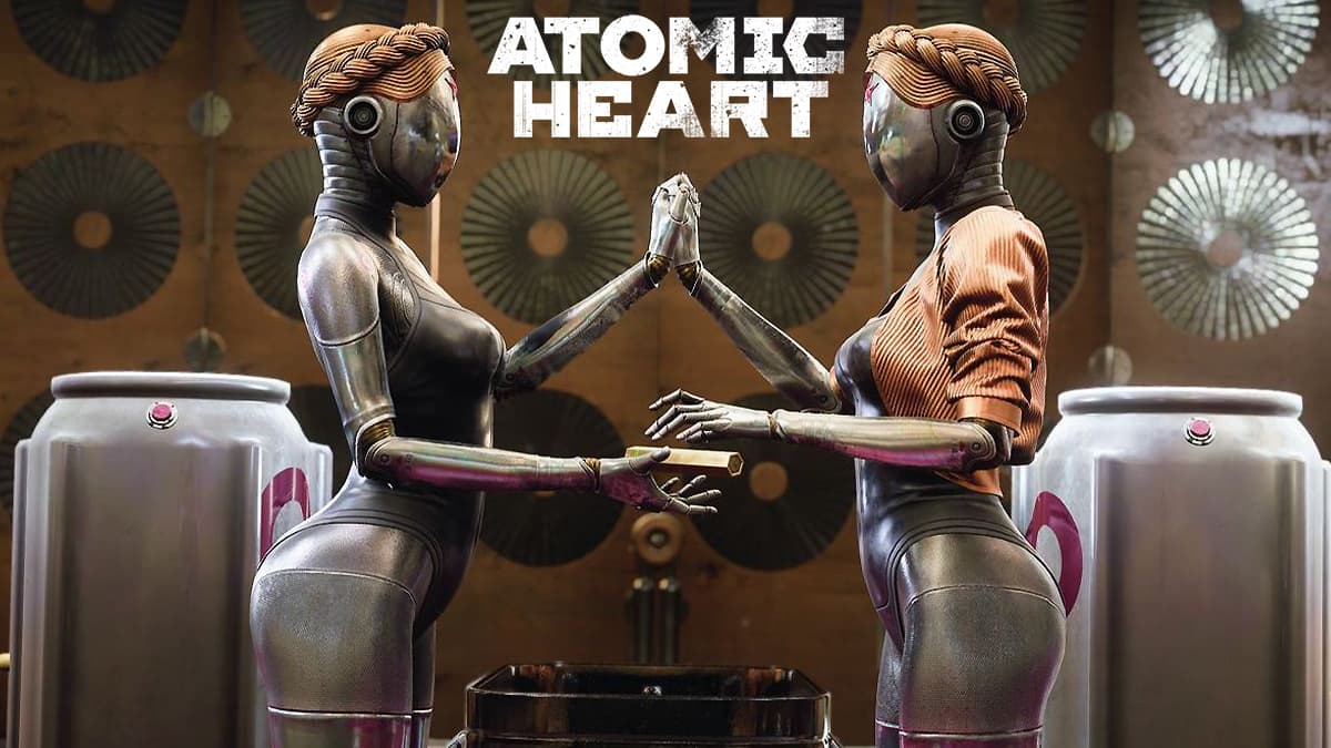 Atomic Heart robots holding hands