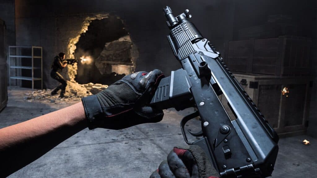 Warzone 2 player reloading KV Broadside Shotgun