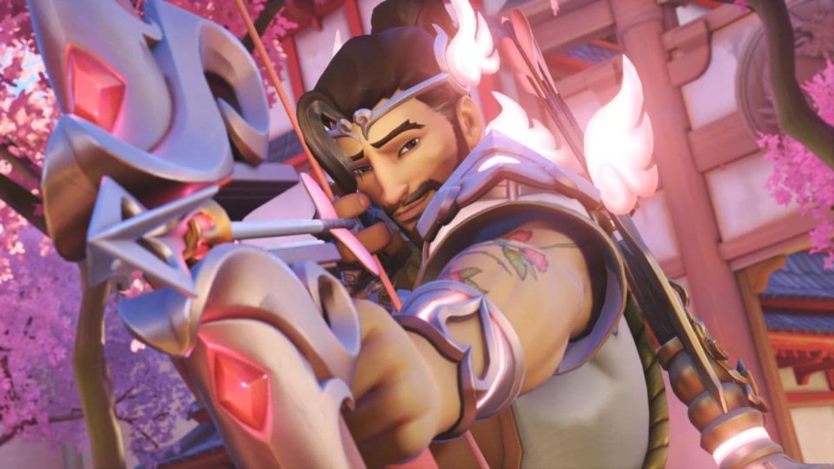 Hanzo dressed as Cupid in Overwatch 2