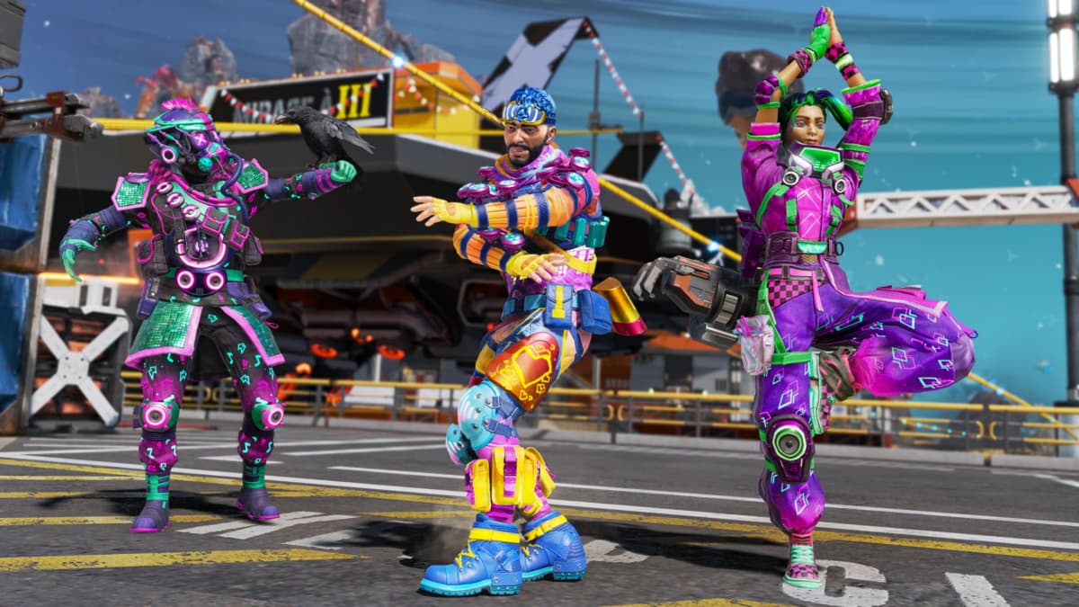 apex legends characters rampart, mirage and bloodhound in season 16
