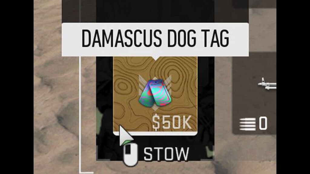 The Damascus Dog Tag in Warzone 2 DMZ.