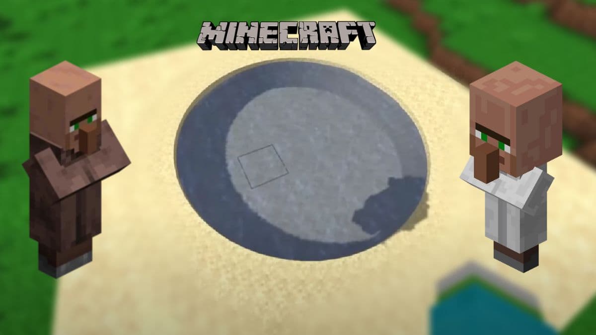 Minecraft villagers surrounding a circle