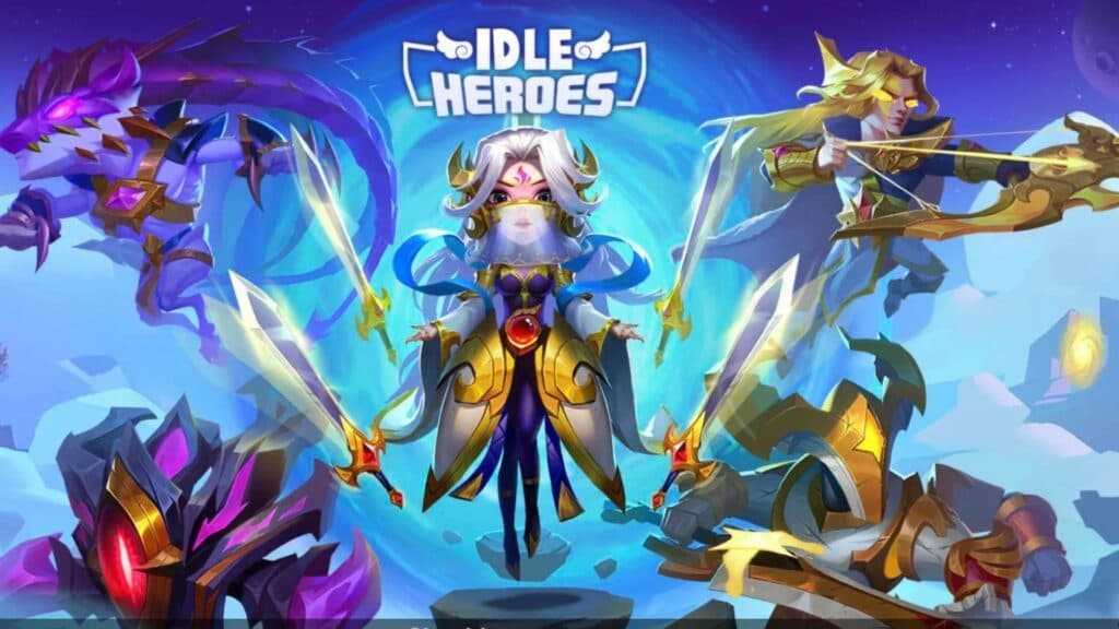 Idle Hero loading screen featuring many characters