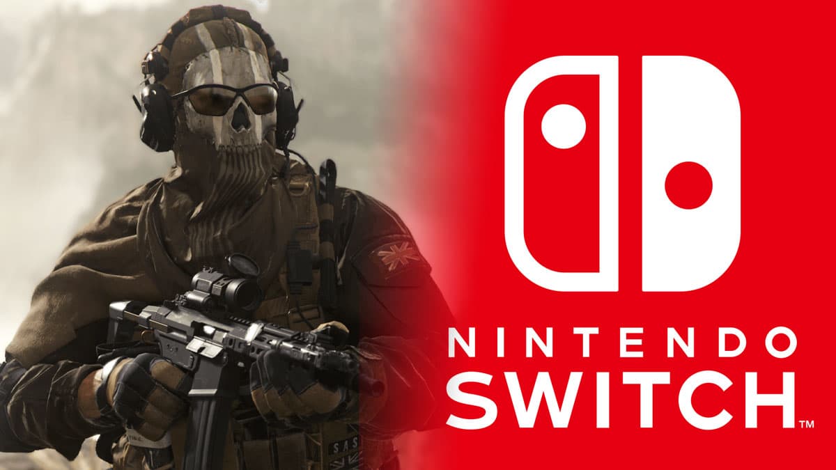 Modern Warfare 2's Ghost and Nintendo Switch logo