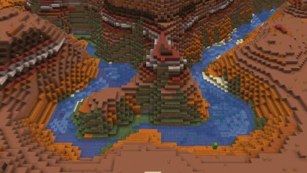Badlands biome in Minecraft.