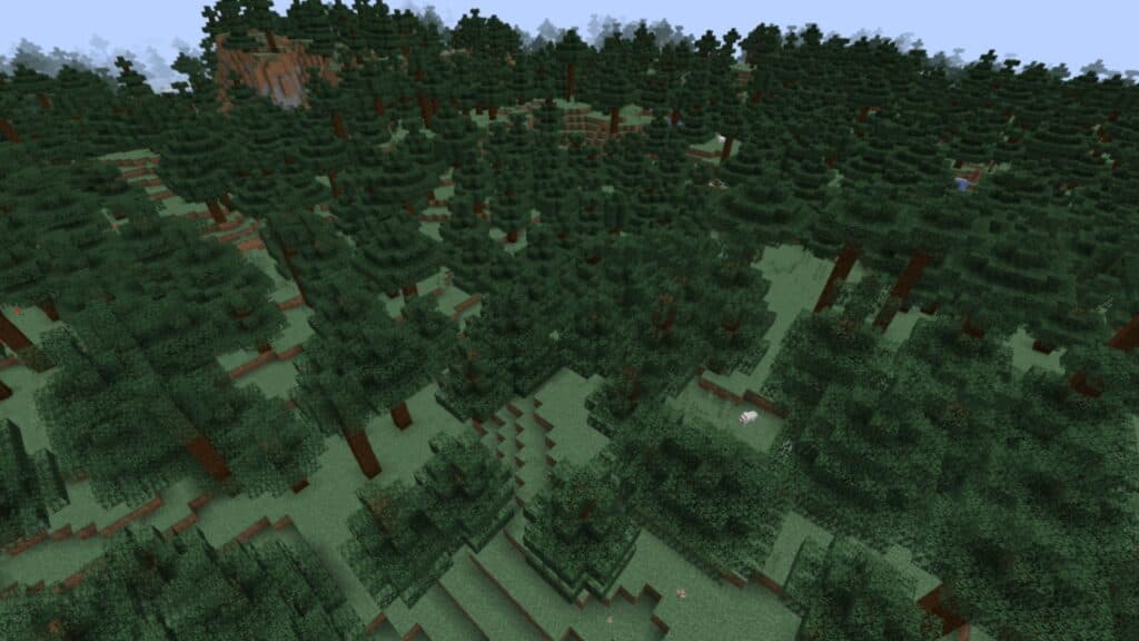 Forest biome in Minecraft.