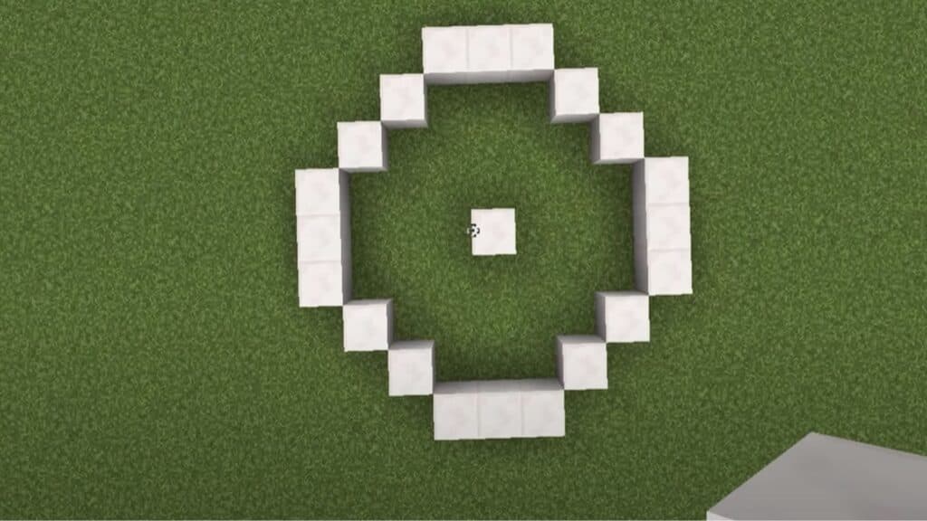 A circle made from blocks in Minecraft