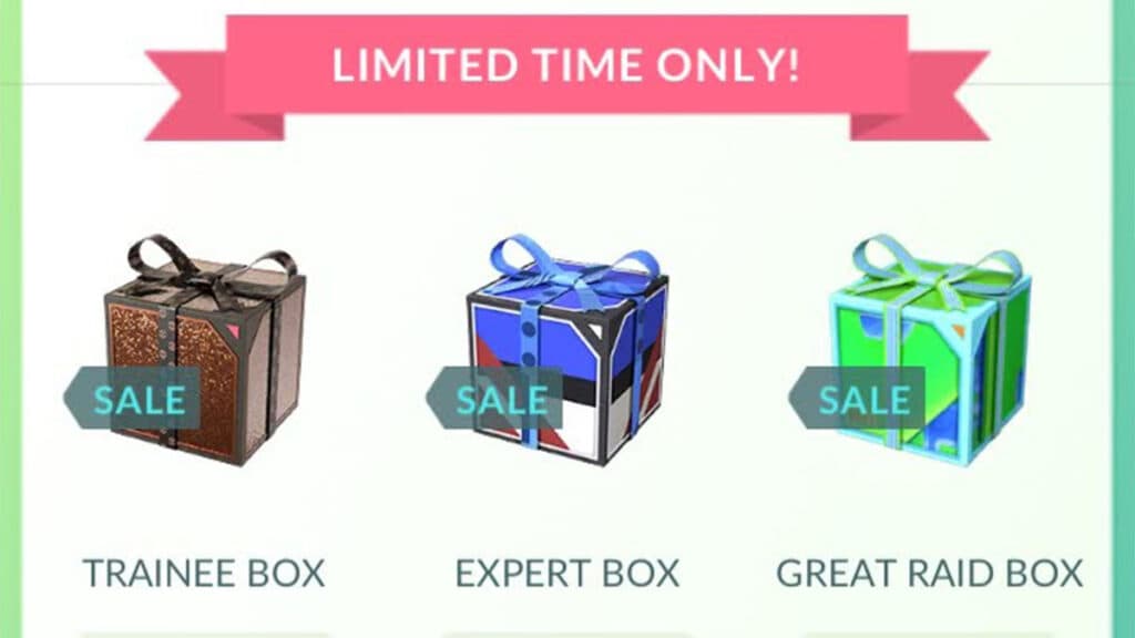 Boxes in the Pokemon Go Item Shop