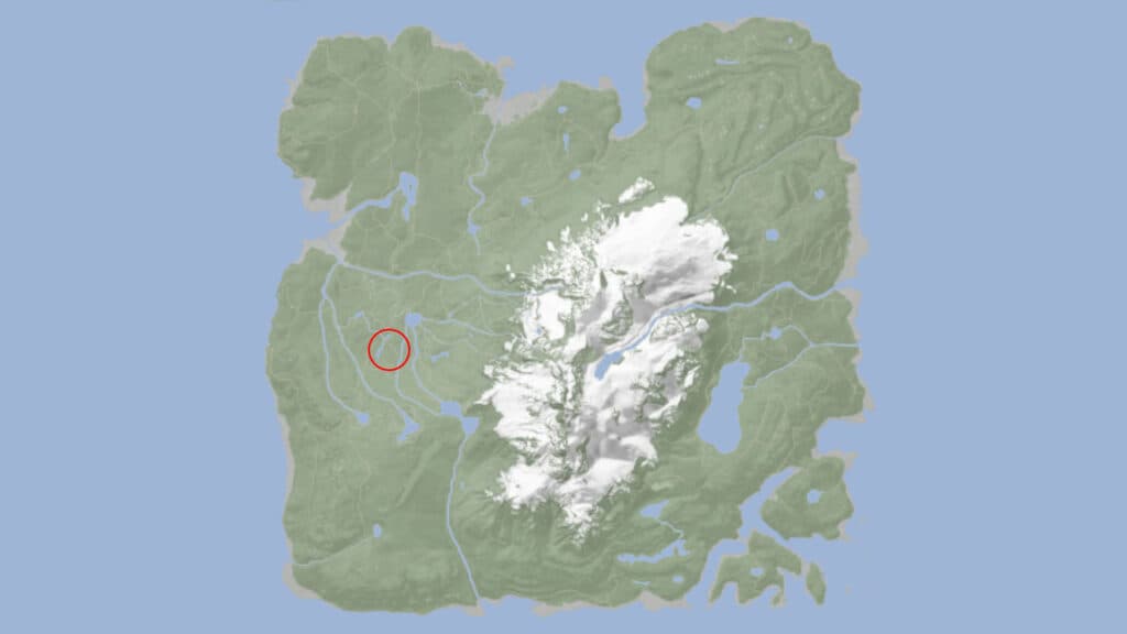 Rope Gun location marked on Sons of the Forest map