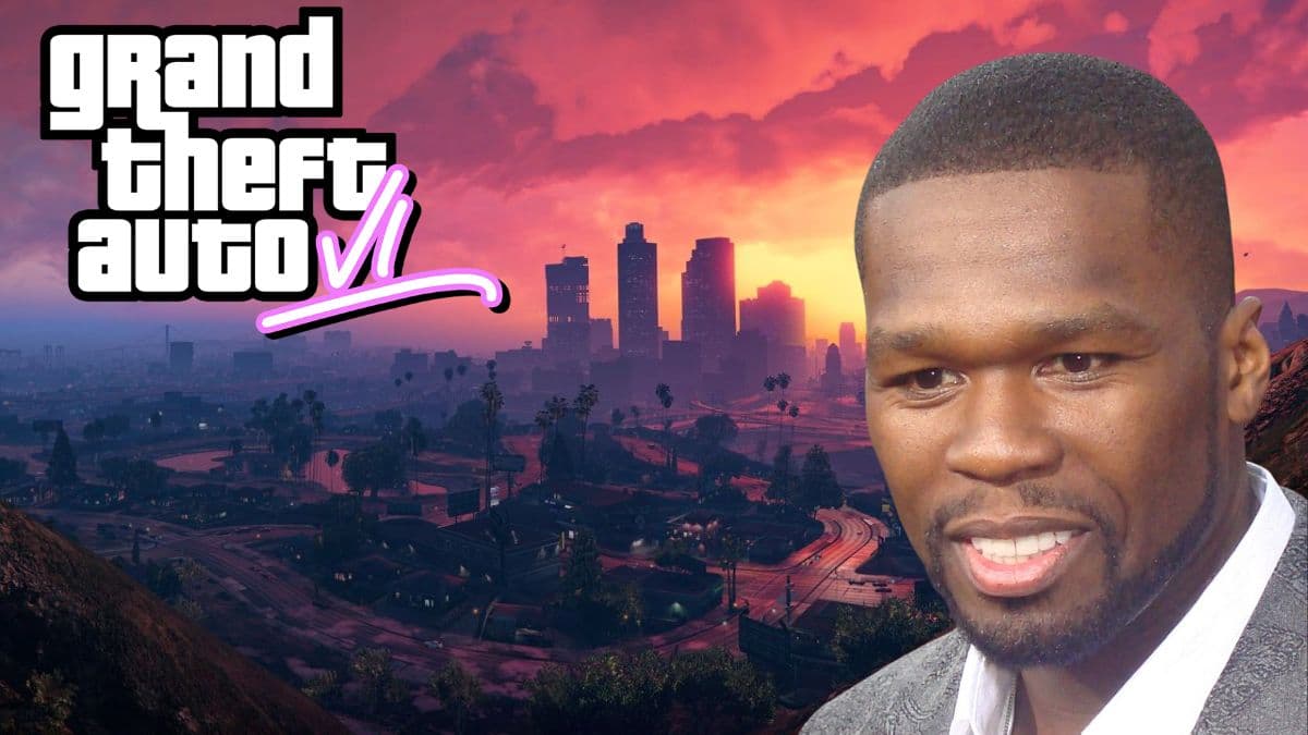 50 Cent with GTA 6 logo