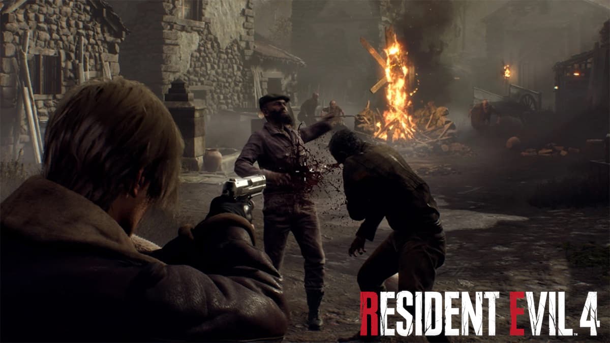 Resident Evil 4 Remake Leon holding gun