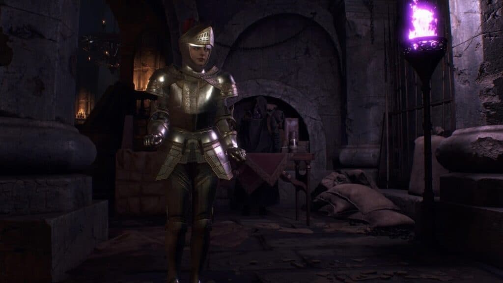 Ashley wearing armor in Resident Evil 4 Remake