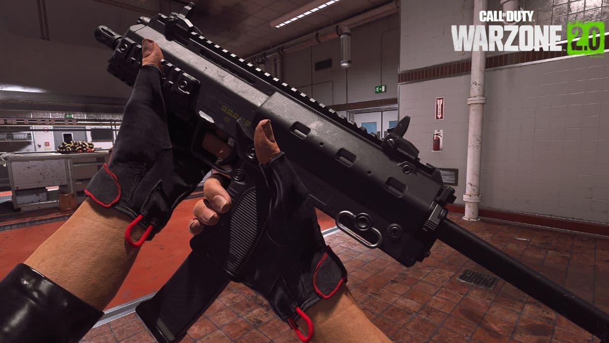 Warzone 2 player with VEL 46 SMG