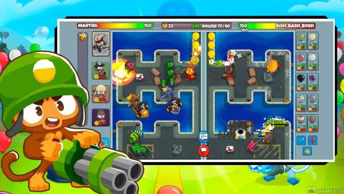 Hero and a map in Bloons TD Battles 2