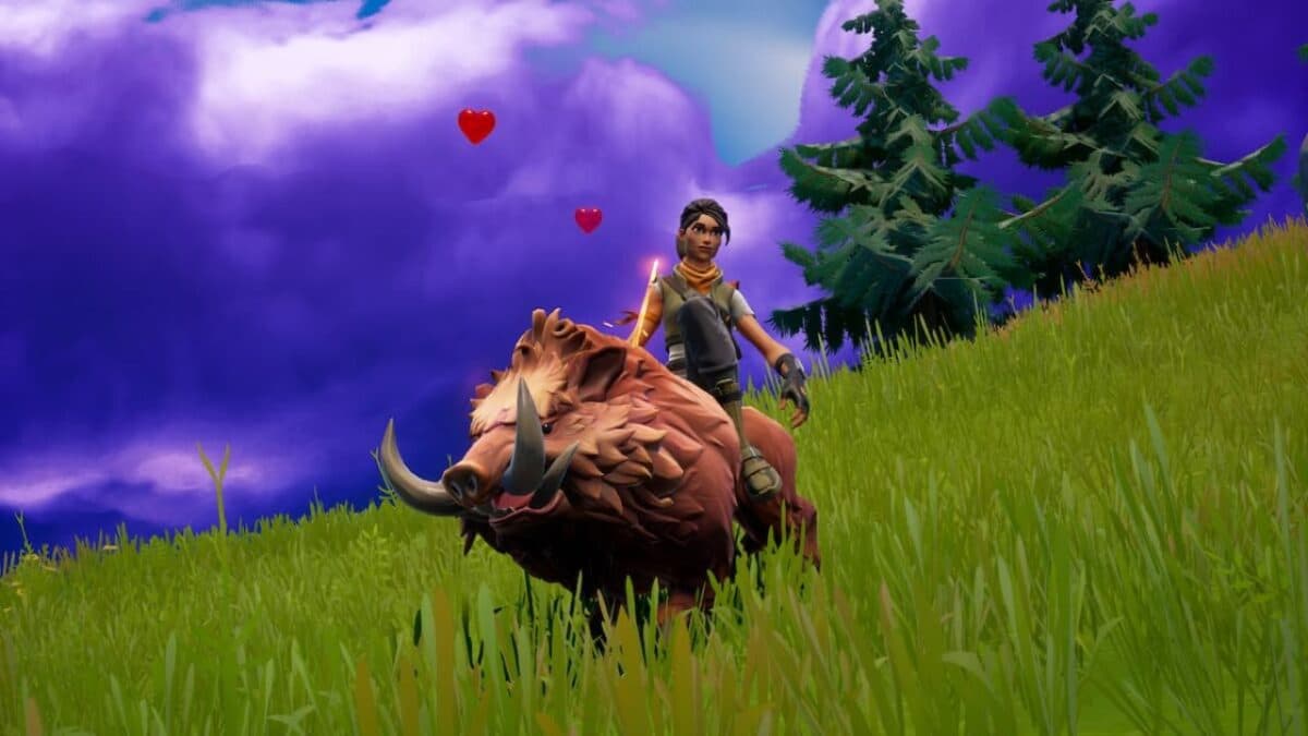 fortnite character riding a boar