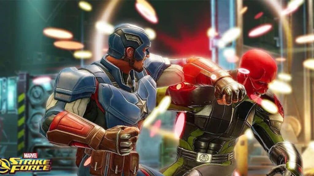 Captain America punching an opponent