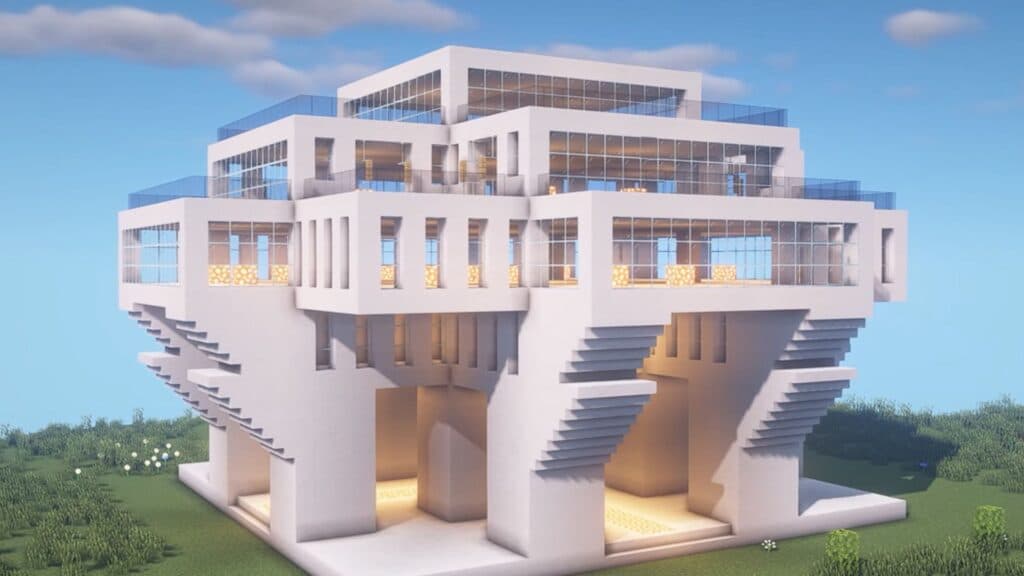 A real architect's modern building in Minecraft