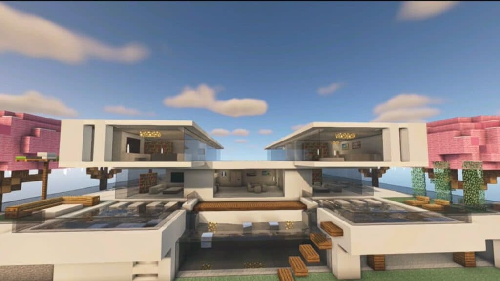 Modern mansion design in Minecraft