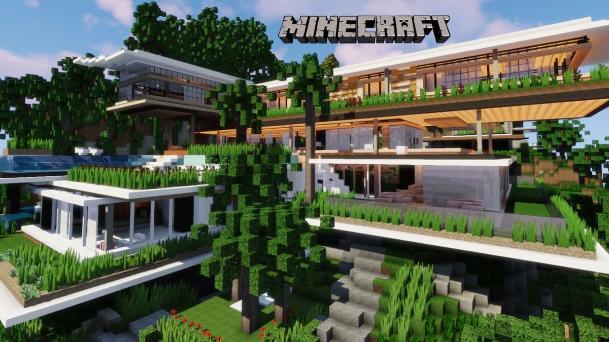 A modern house in Minecraft