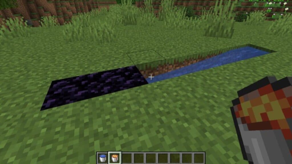 Water and Obsidian blocks in Minecraft