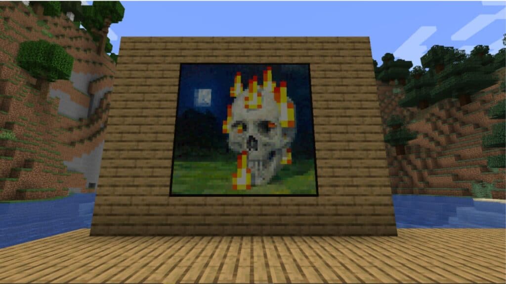 Skull painting in Minecraft