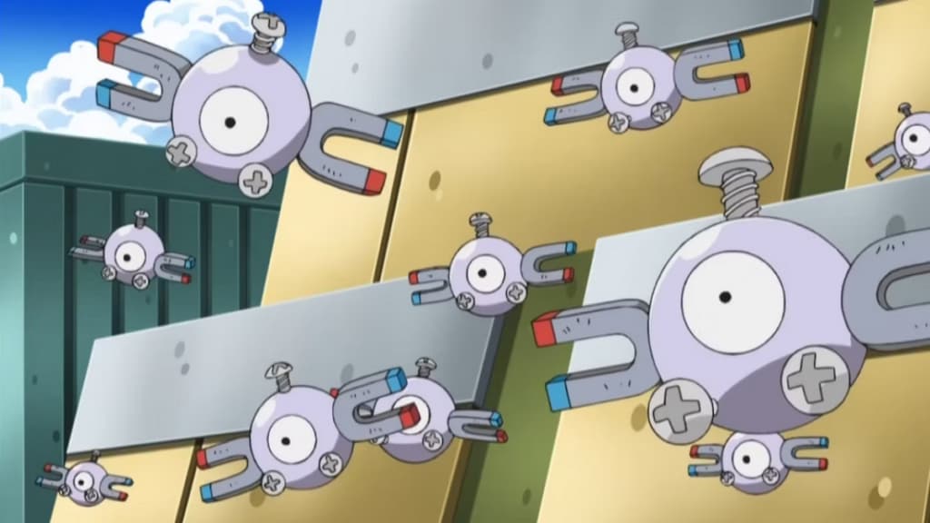 Several Magnemite in Pokemon anime